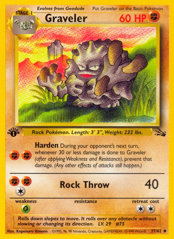 1999 Pokémon Fossil 1999 Pokémon Fossil #37 trading card