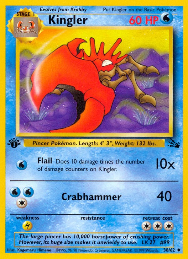 1999 Pokémon Fossil 1999 Pokémon Fossil #38 trading card