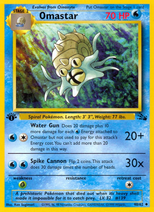 1999 Pokémon Fossil 1999 Pokémon Fossil #40 trading card