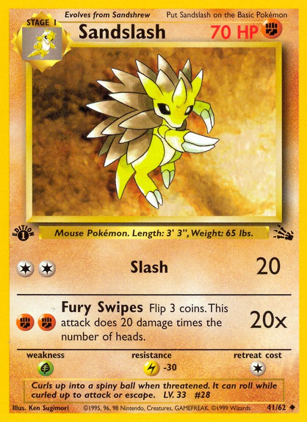1999 Pokémon Fossil 1999 Pokémon Fossil #41 trading card