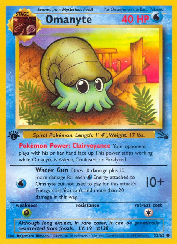1999 Pokémon Fossil 1999 Pokémon Fossil #52 trading card