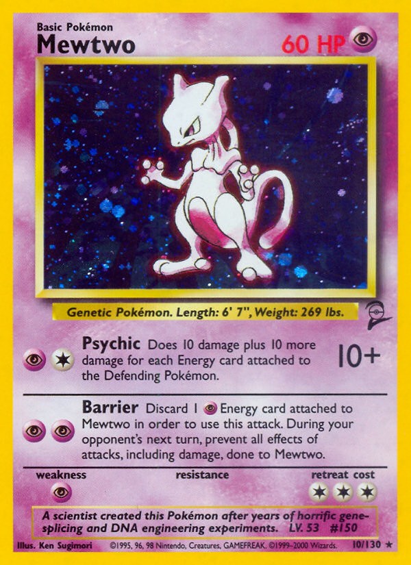 2000 Pokémon Base Set 2 Mewtwo #10 trading card