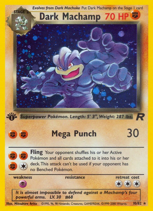 2000 Pokémon Team Rocket Dark Machamp #10 trading card