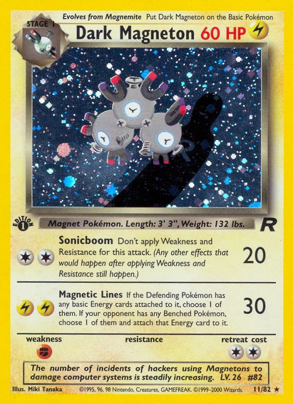2000 Pokémon Team Rocket Dark Magneton #11 trading card