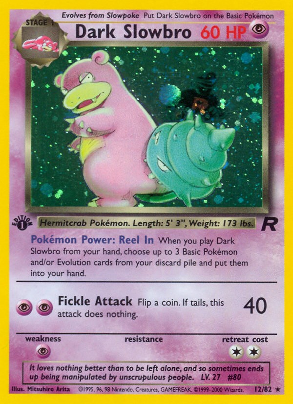 2000 Pokémon Team Rocket Dark Slowbro #12 trading card
