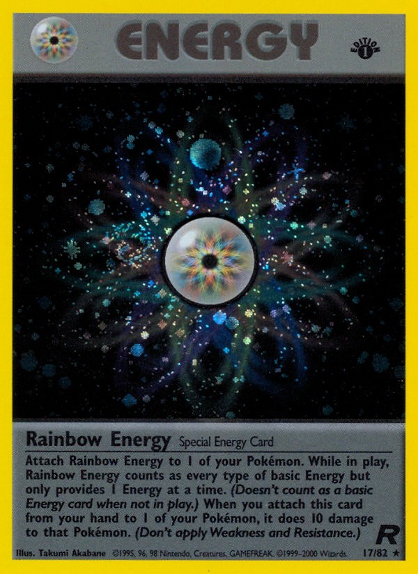 2000 Pokémon Team Rocket Rainbow Energy #17 trading card