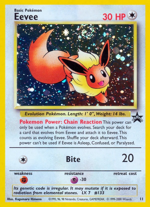 1999 Pokémon Wizards Black Star Promos Eevee #11 trading card