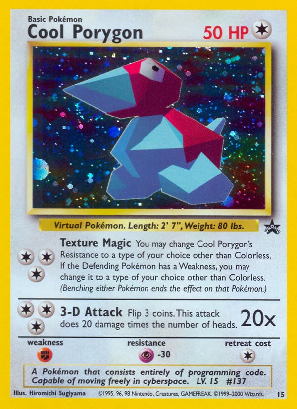 1999 Pokémon Wizards Black Star Promos Cool Porygon #15 trading card