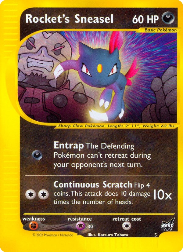 2002 Pokémon Best of Game Rocket's Sneasel #5 trading card