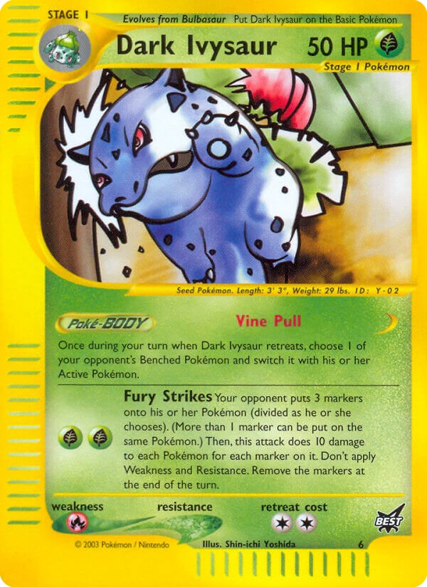2002 Pokémon Best of Game Dark Ivysaur #6 trading card