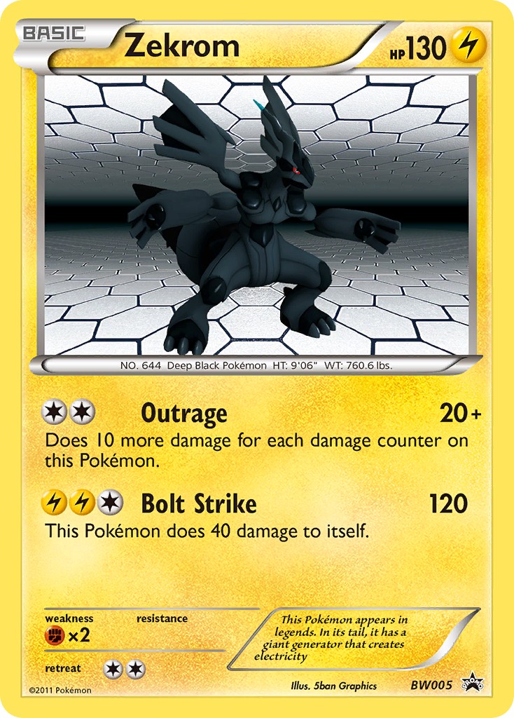 2011 Pokémon BW Black Star Promos Zekrom #BW005 trading card