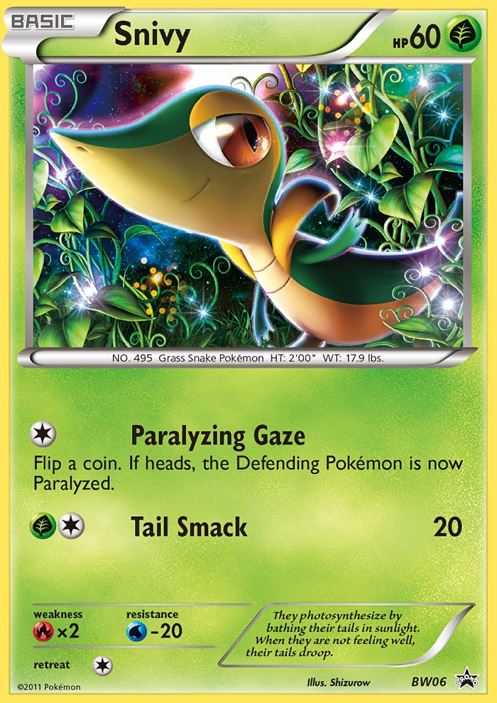 2011 Pokémon BW Black Star Promos Snivy #BW06 trading card