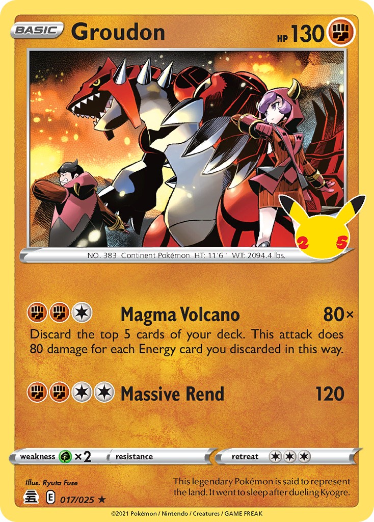 Groudon (Rare · Normal) · 2021 · Celebrations