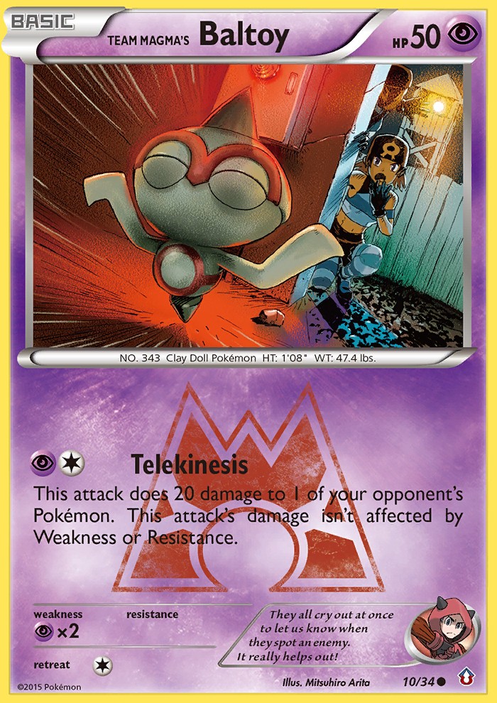 2015 Pokémon Double Crisis Team Magma's Baltoy #10 trading card