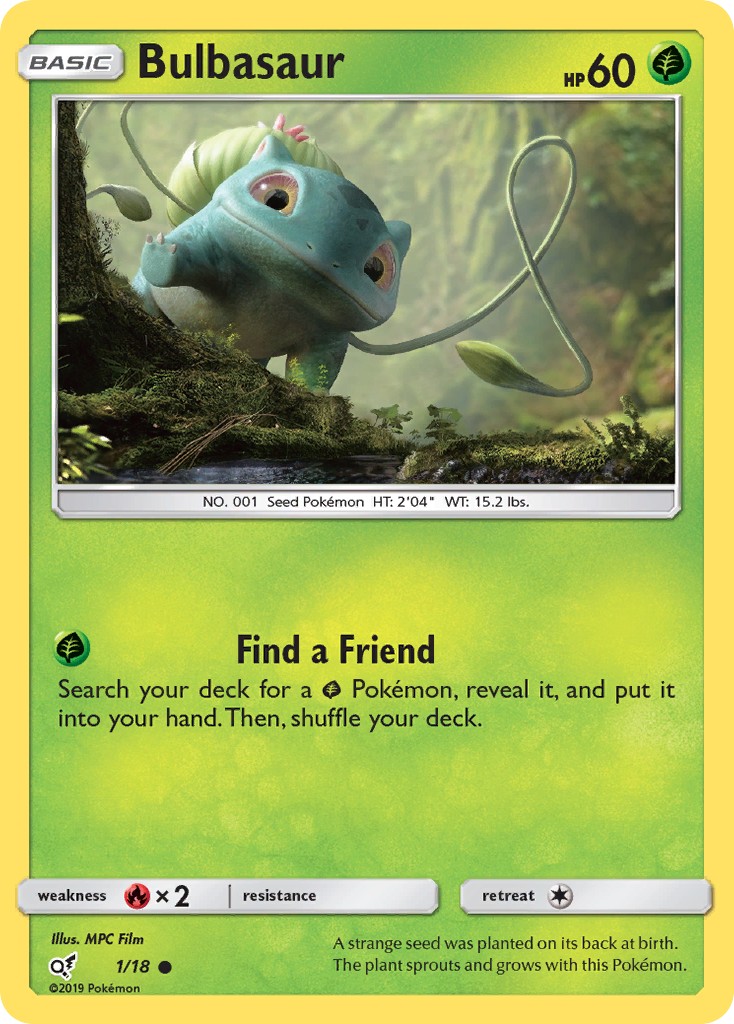 2019 Pokémon Detective Pikachu Bulbasaur #1 trading card