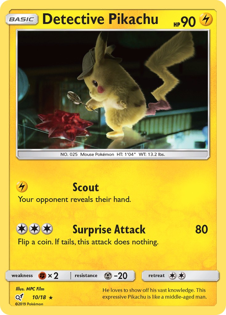 2019 Pokémon Detective Pikachu Detective Pikachu #10 trading card