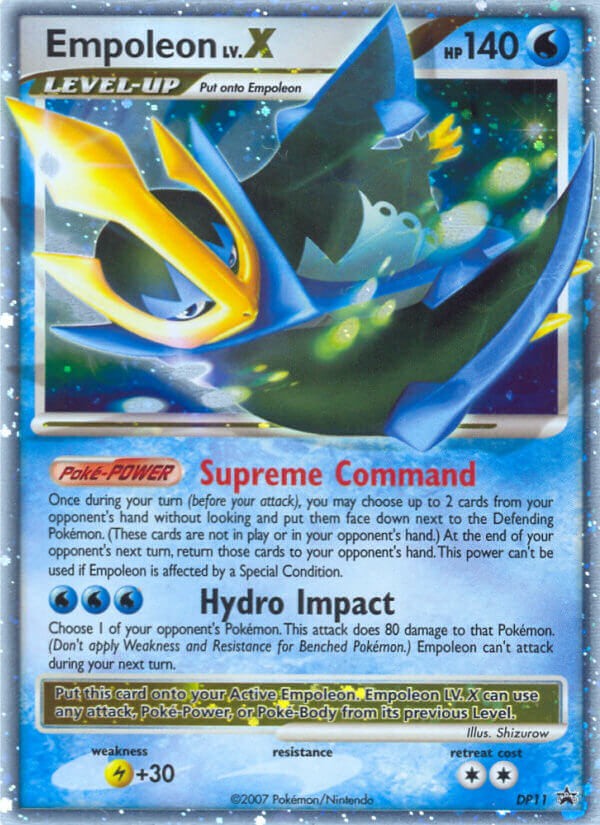 2007 Pokémon DP Black Star Promos Empoleon LV.X #DP11 trading card