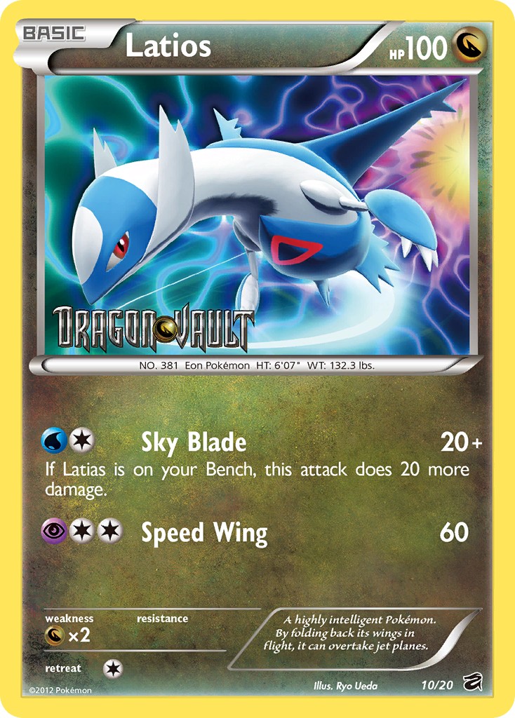 2012 Pokémon Dragon Vault Latios #10 trading card
