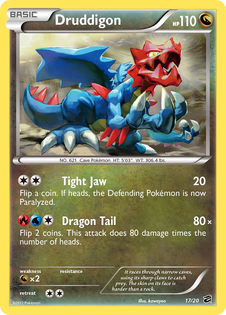 2012 Pokémon Dragon Vault Druddigon #17 trading card