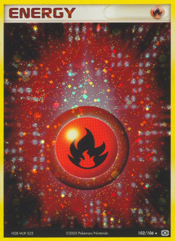 2005 Pokémon Emerald Fire Energy #102 trading card