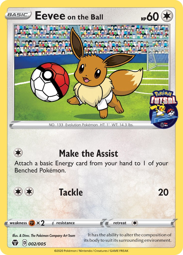 2020 Pokémon Pokémon Futsal Collection Eevee on the Ball #2 trading card