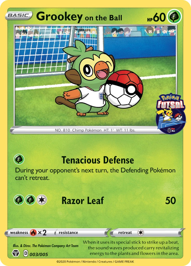 2020 Pokémon Pokémon Futsal Collection Grookey on the Ball #3 trading card
