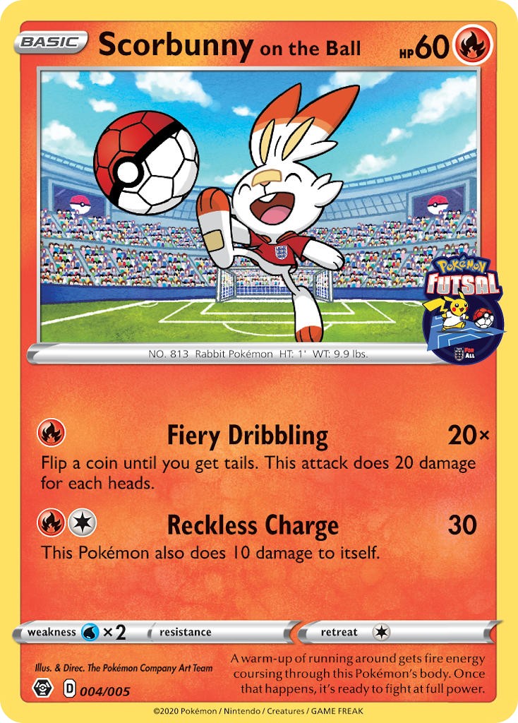 2020 Pokémon Pokémon Futsal Collection Scorbunny on the Ball #4 trading card