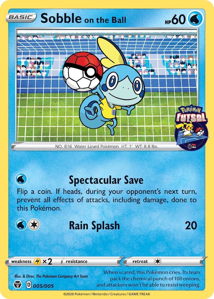 2020 Pokémon Pokémon Futsal Collection Sobble on the Ball #5 trading card
