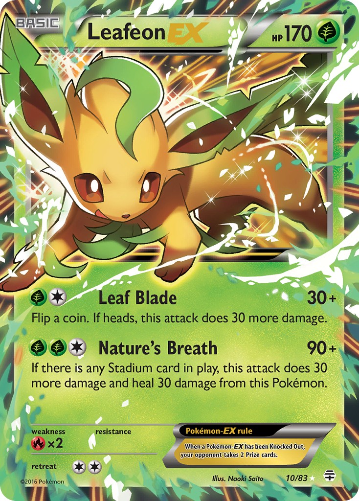 2016 Pokémon Generations Leafeon-EX #10 trading card