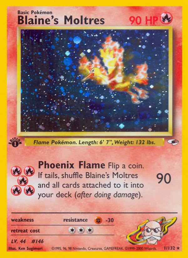 2000 Pokémon Gym Heroes Blaine's Moltres #1 trading card