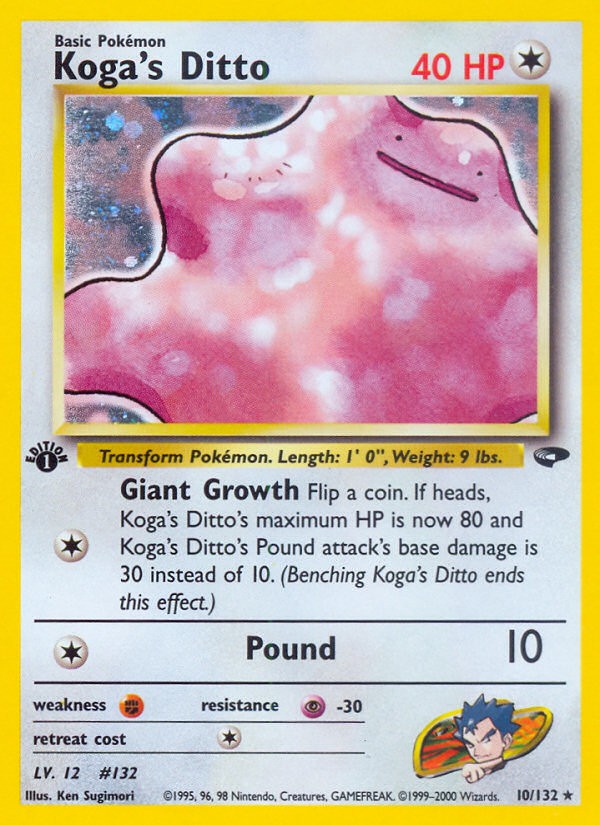 2000 Pokémon Gym Challenge Koga's Ditto #10 trading card