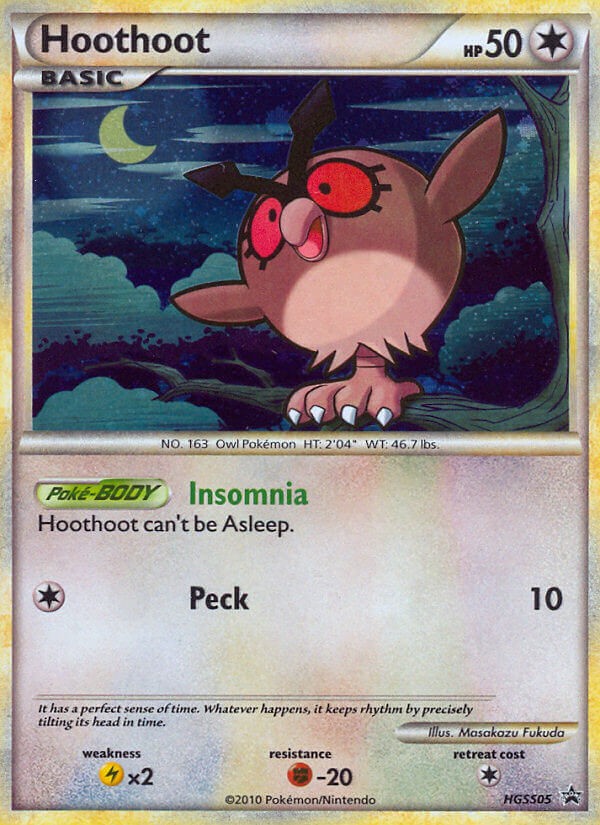 2010 Pokémon HGSS Black Star Promos Hoothoot #HGSS05 trading card