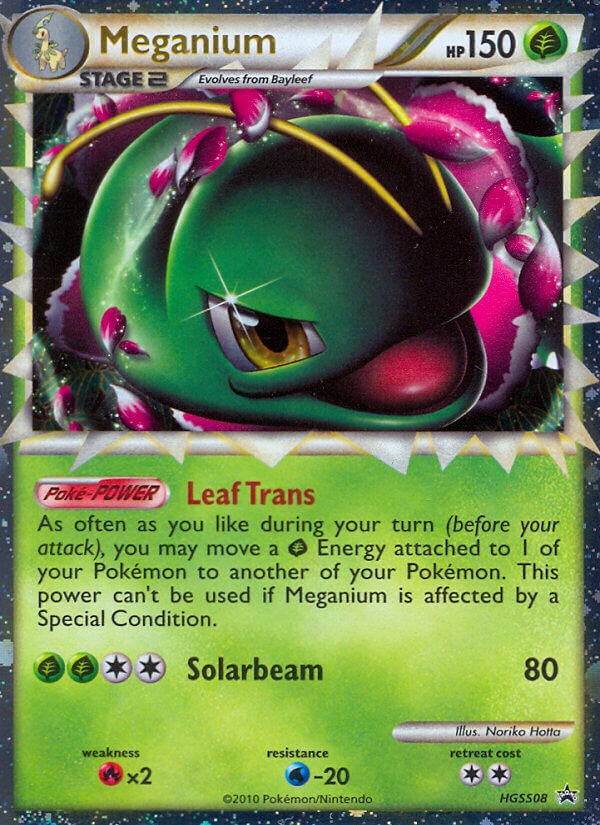 2010 Pokémon HGSS Black Star Promos Meganium #HGSS08 trading card