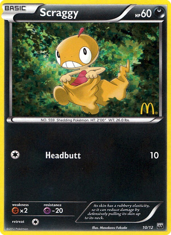 2012 Pokémon McDonald's Collection Scraggy #10 trading card