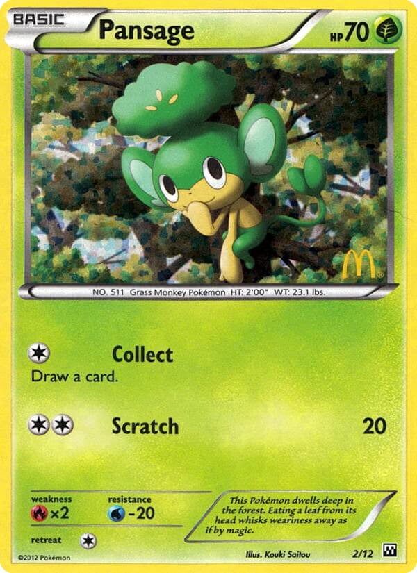 2012 Pokémon McDonald's Collection 2012 Pansage #2 trading card