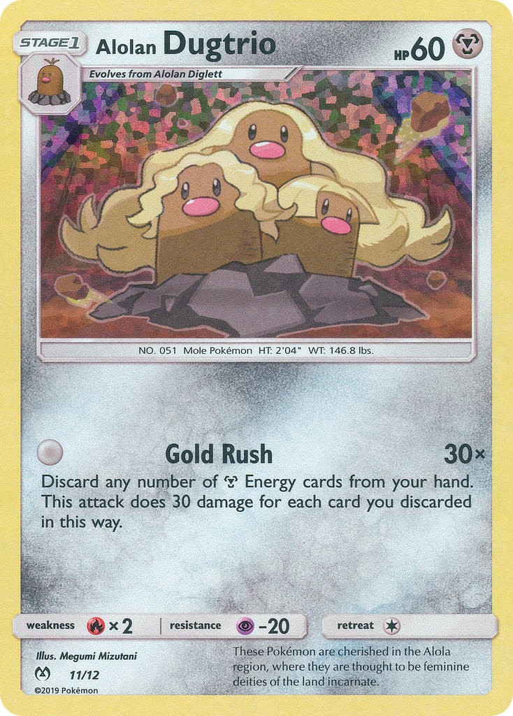 2019 Pokémon McDonald's Collection 2019 Alolan Dugtrio #11 trading card