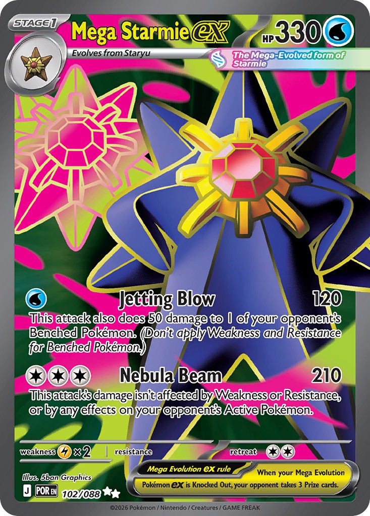 2026 Pokémon Perfect Order Mega Starmie ex #102 trading card
