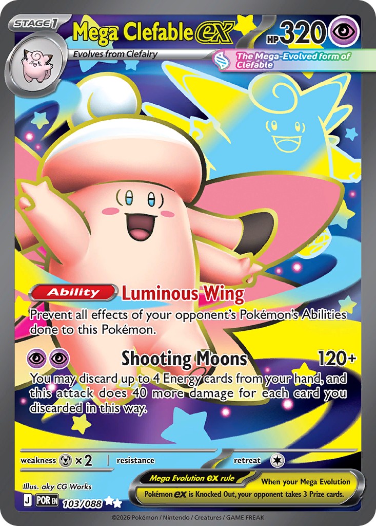 2026 Pokémon Perfect Order Mega Clefable ex #103 trading card