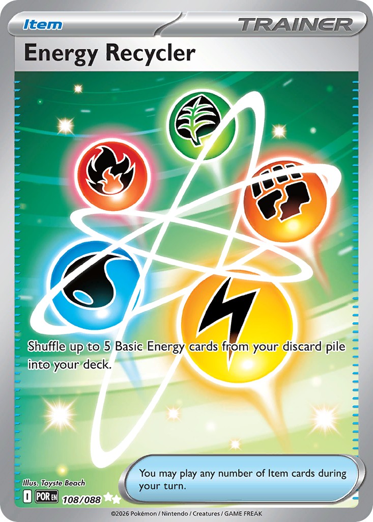 2026 Pokémon Perfect Order Energy Recycler #108 trading card