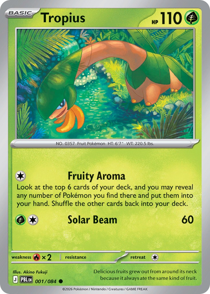 2026 Pokémon Pitch Black Tropius #1 trading card