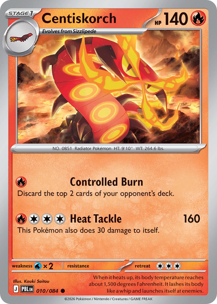 2026 Pokémon Pitch Black Centiskorch #10 trading card