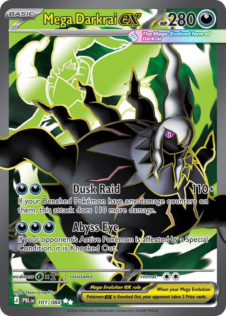 2026 Pokémon Pitch Black Mega Darkrai ex #101 trading card