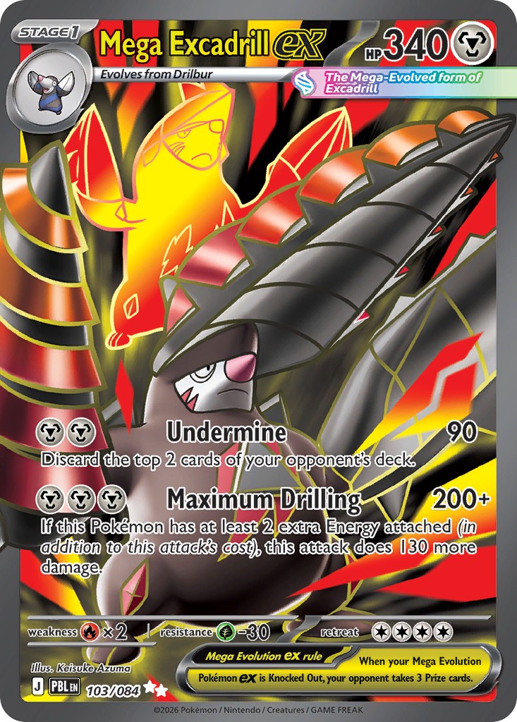 2026 Pokémon Pitch Black Mega Excadrill ex #103 trading card