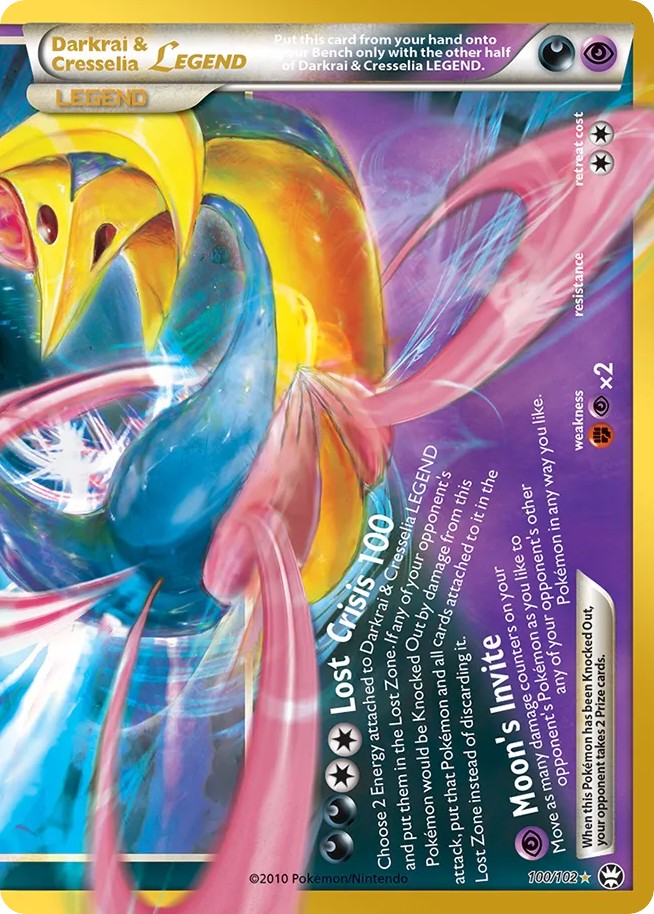 2021 Pokémon 30th Celebration Darkrai & Cresselia LEGEND #100 trading card