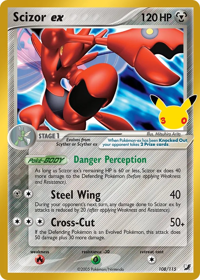 2021 Pokémon 30th Celebration Scizor ex #108 trading card
