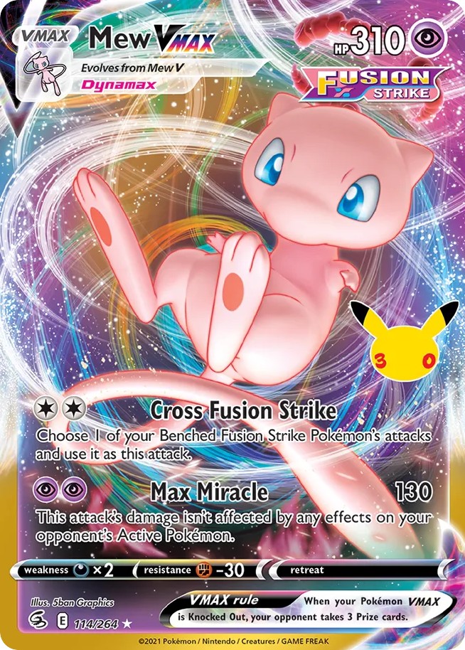 2021 Pokémon 30th Celebration Mew VMAX #114 trading card