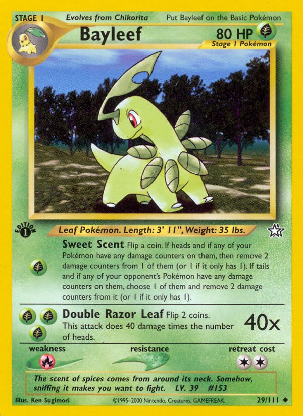 2000 Pokémon Neo Genesis 2000 Pokémon Neo Genesis #29 trading card