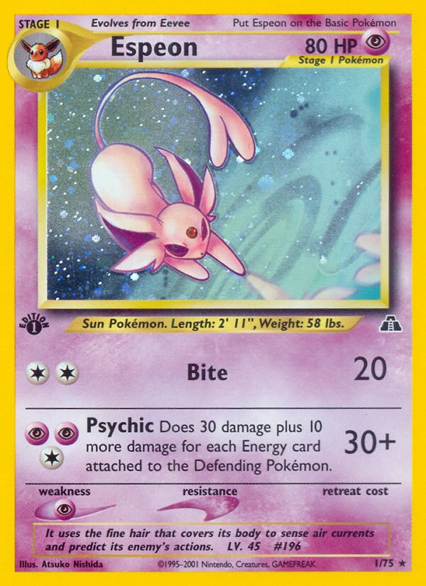 2001 Pokémon Neo Discovery Espeon #1 trading card