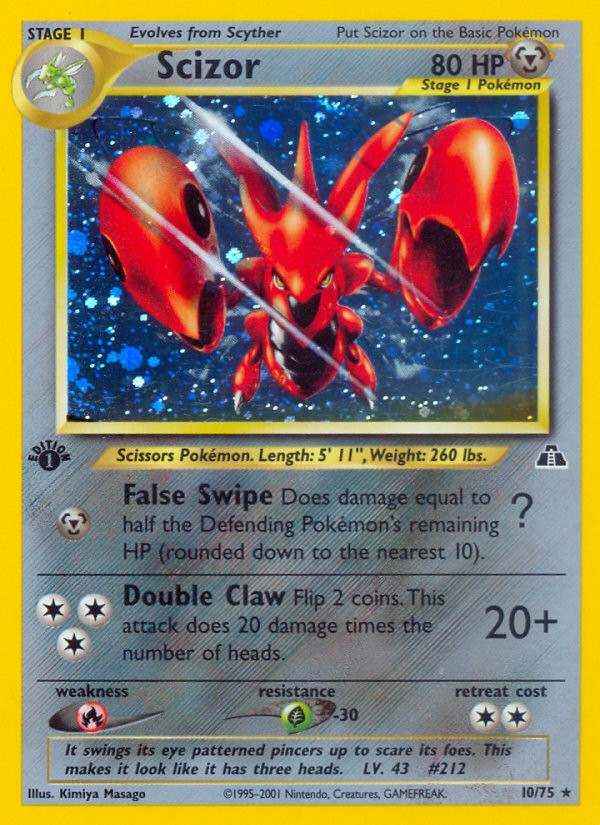 2001 Pokémon Neo Discovery Scizor #10 trading card