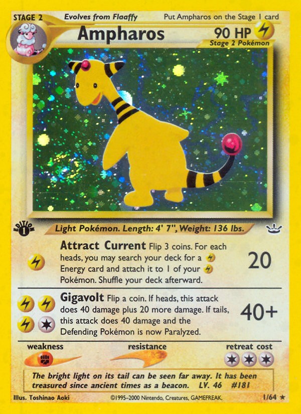 2001 Pokémon Neo Revelation Ampharos #1 trading card